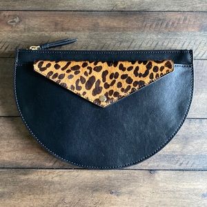 Banana Republic black and leopard print clutch